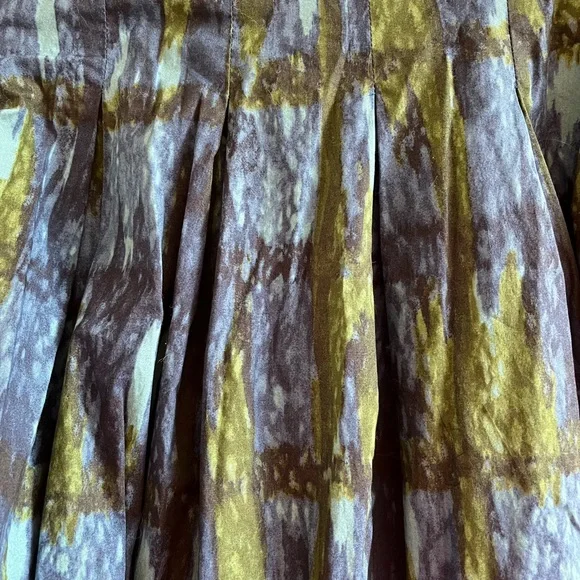 Talbots blue and green cotton pleated skirt 16 NWOT - Picture 2 of 6